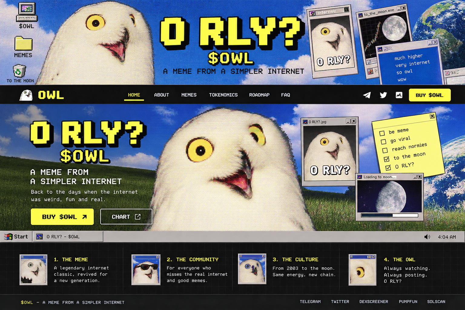 Retro OWL meme project visual